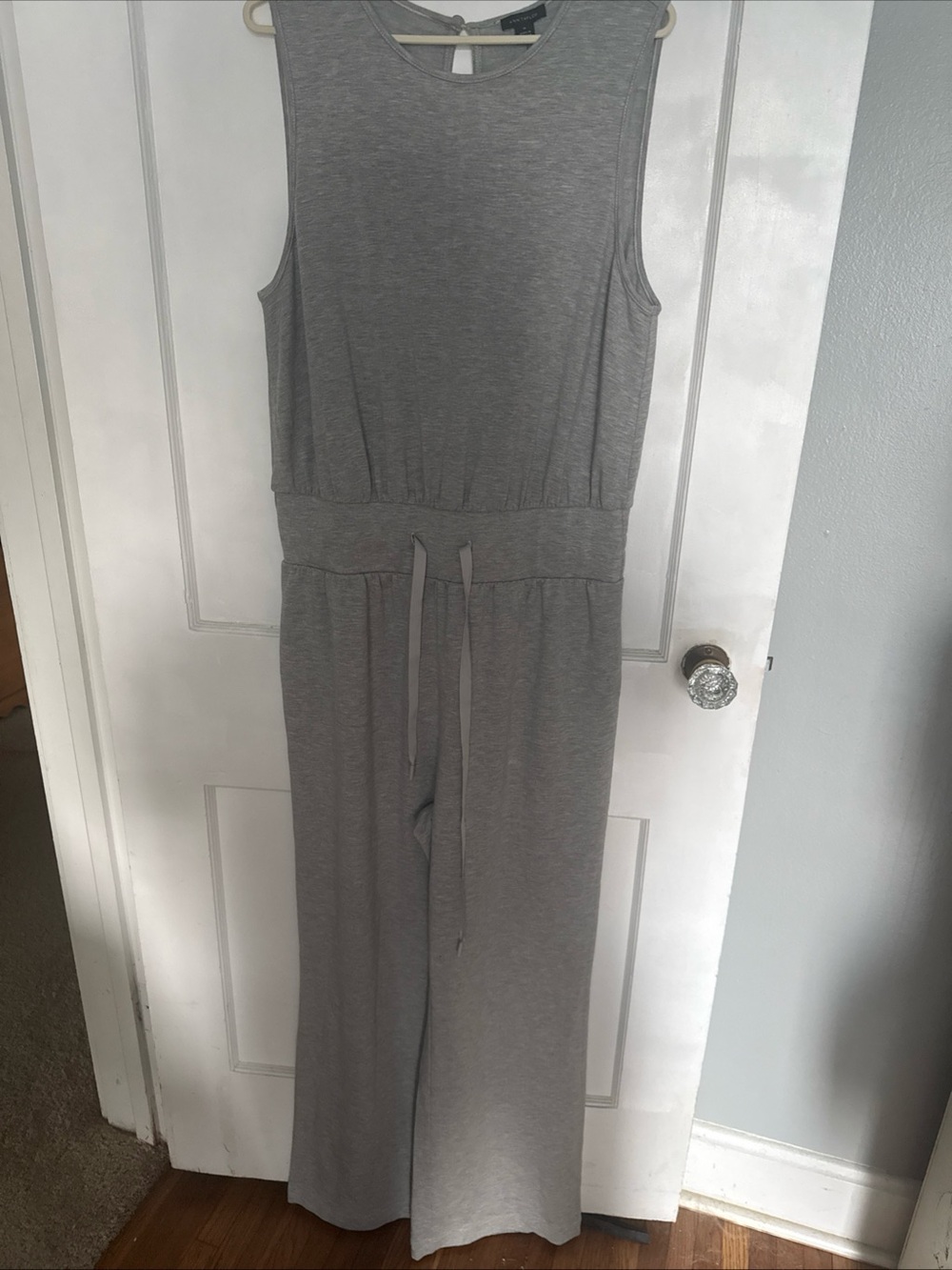 Ann Taylor Sleeveless Gray Wide-Leg Jumpsuit - Picture 6 of 6